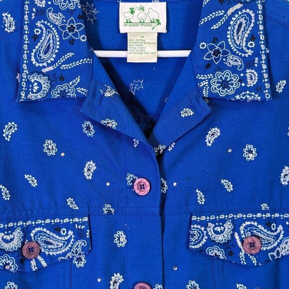 Quacker Factory Women Plus size 1X Rhinestone Handkerchief Lightweight Jacket - Picture 3 of 16